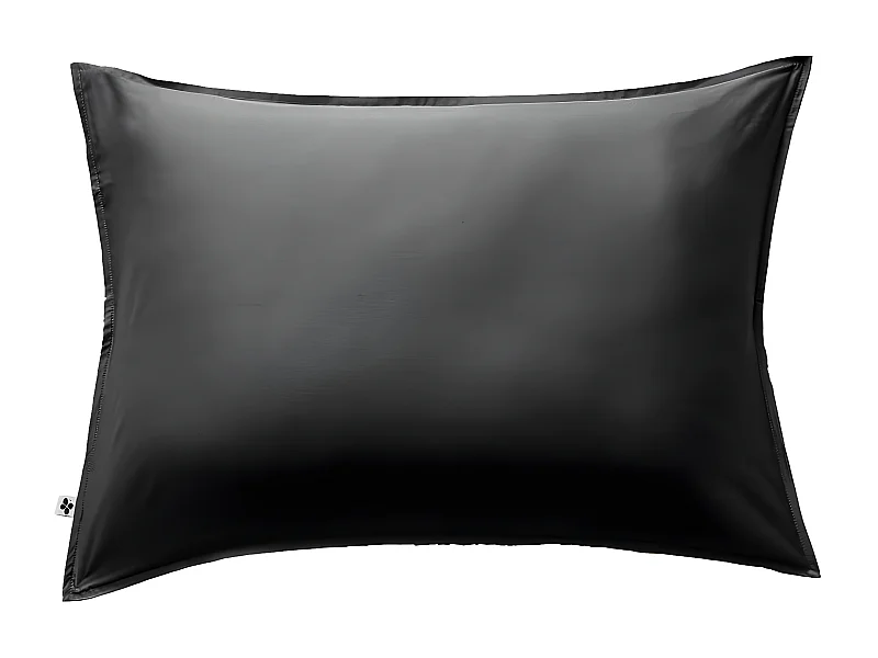 DALIA - Taie d'Oreiller 50x70cm 100 % Viscose de Bambou Noire