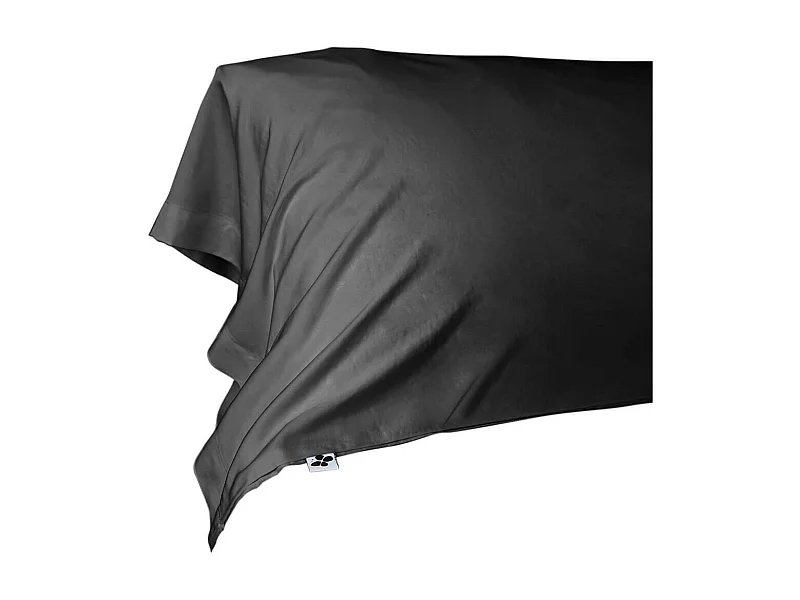 DALIA - Taie de Traversin 43x185cm 100 % Viscose de Bambou Noire