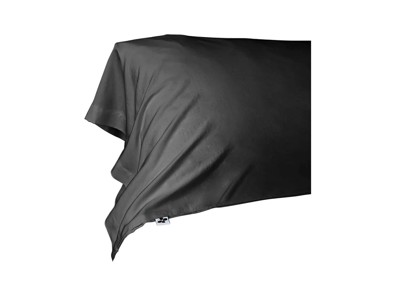 DALIA - Taie de Traversin 43x185cm 100 % Viscose de Bambou Noire