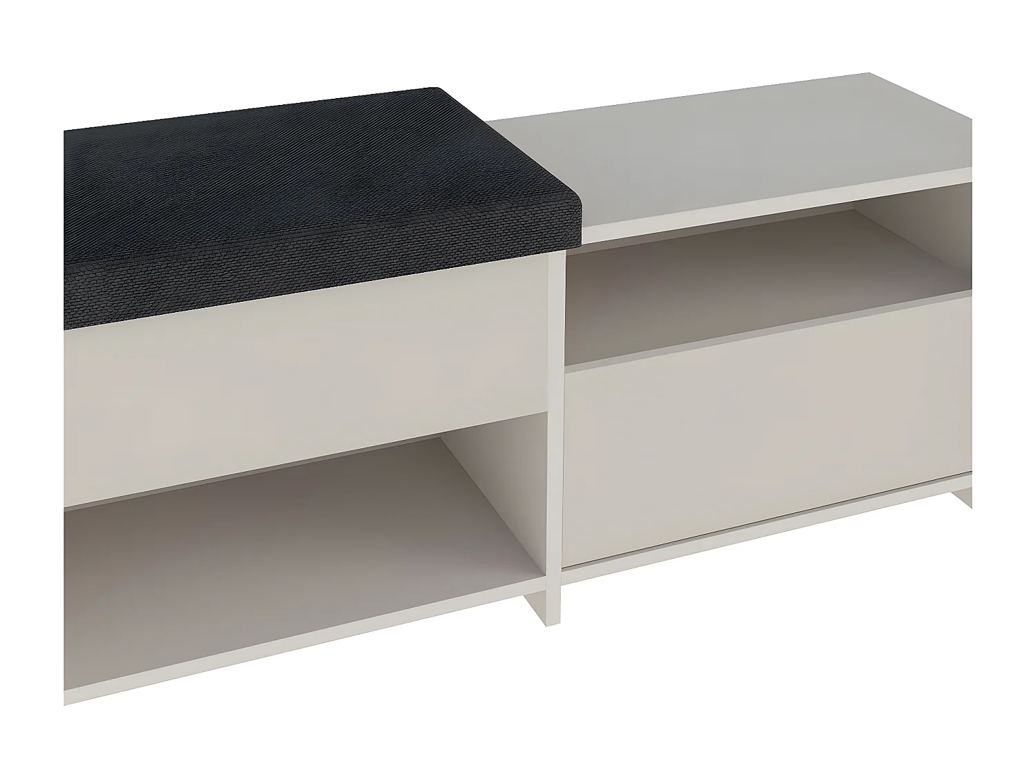 Nexara - Banc d'entrée avec rangement à chaussures 1 porte en bois et tissu L120cm - Beige