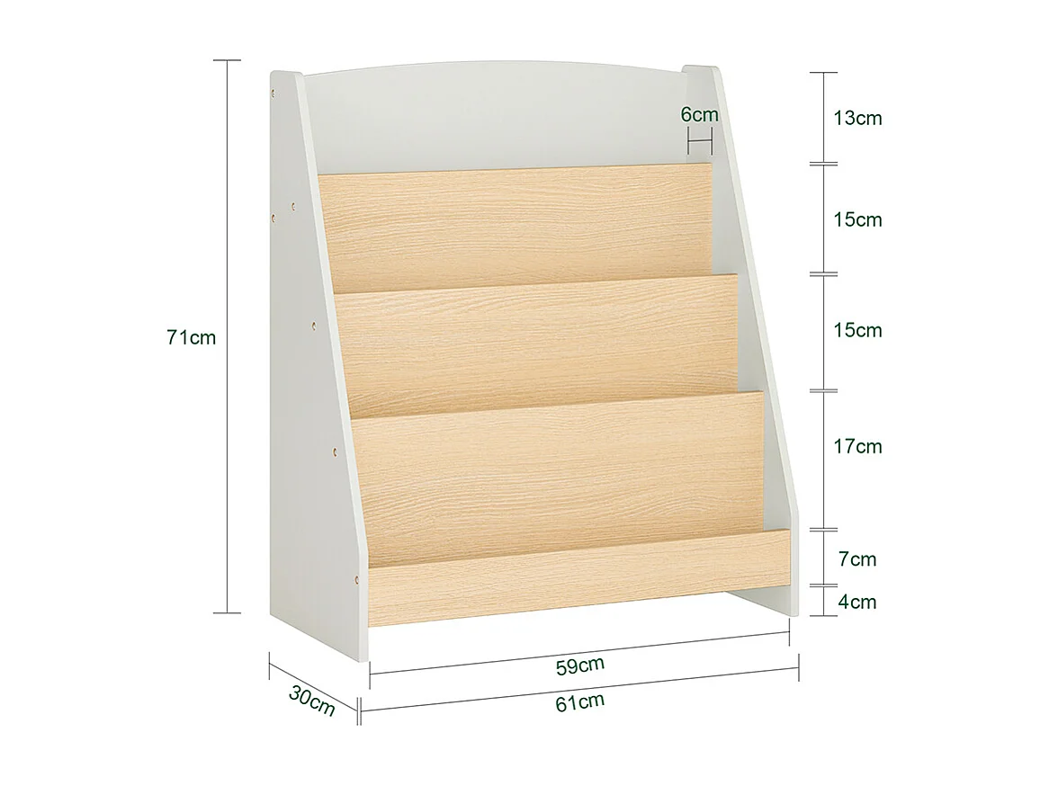SoBuy KMB106-HG Bibliothèque Étagère à Livres pour Enfant, Livres pour Chambre d'enfant, Meuble Rangement Enfant