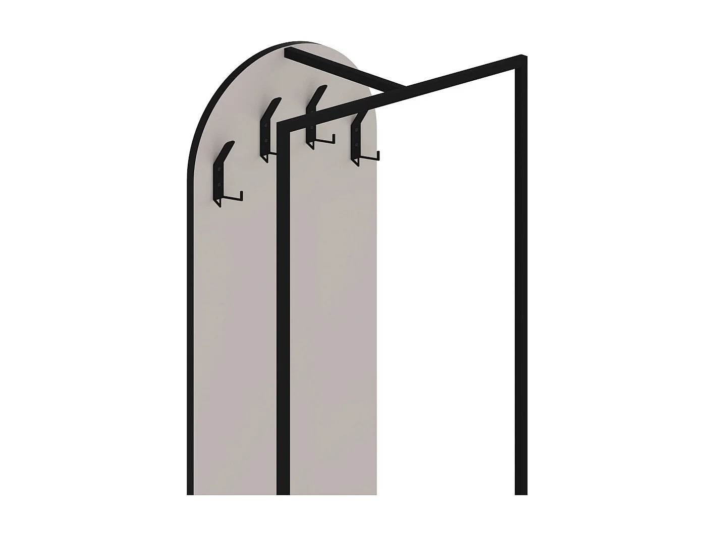 Wynsar - Meuble d'entrée 3 étagères en bois et métal H180cm - Beige