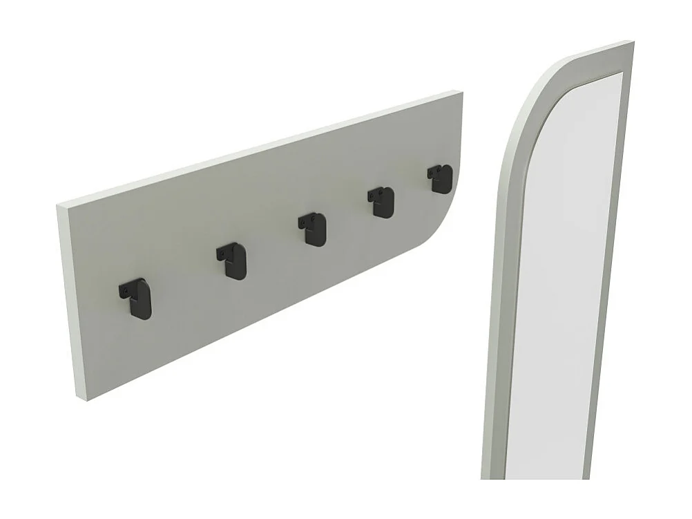 Silvar - Meuble d'entrée 2 portes avec miroir et portant en bois et métal H172cm - Vert amande