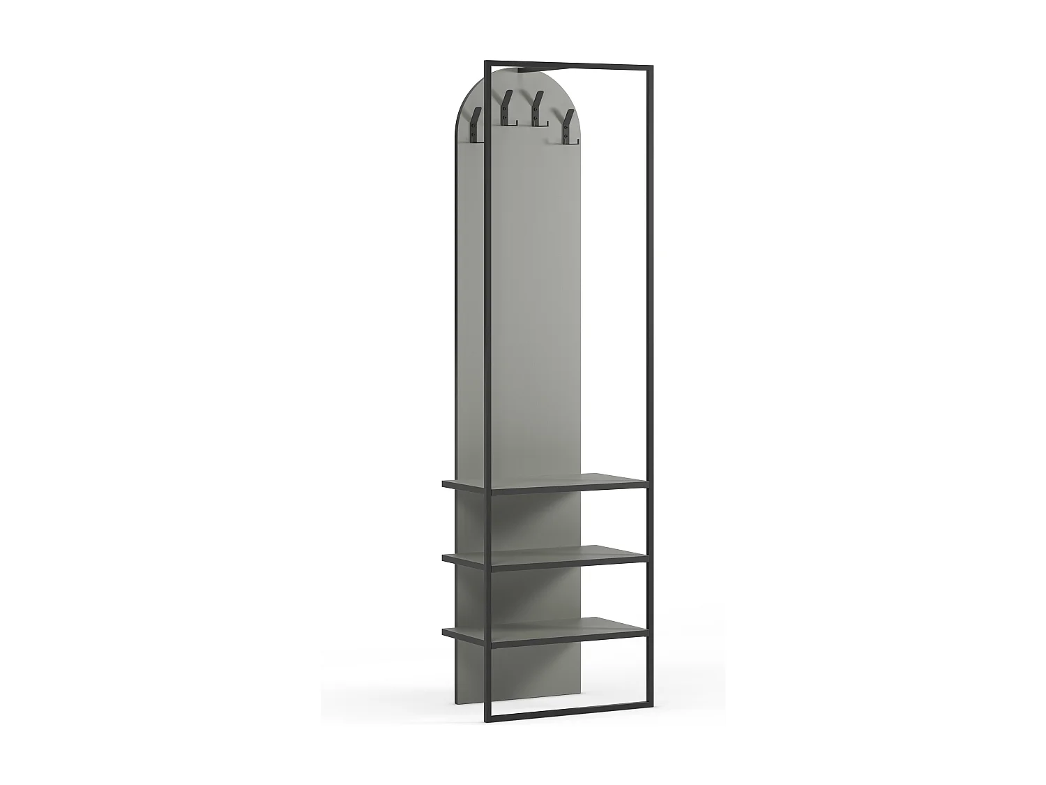 Wynsar - Meuble d'entrée 3 étagères en bois et métal H180cm - Vert amande