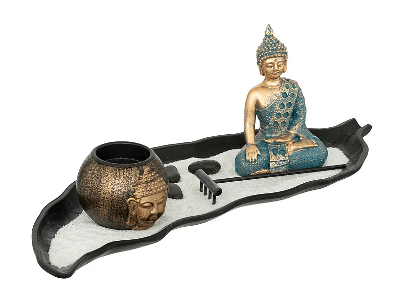 Objet décoratif Jardin Zen avec Plateau, Bouddha et accessoires