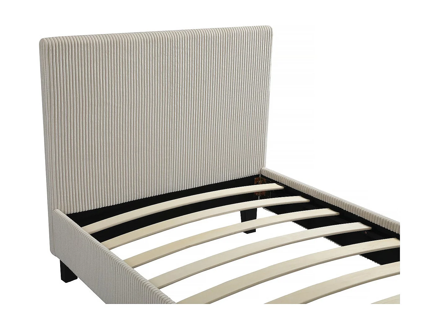 Lit simple en velours cotelé "Ambre" - 90 x 190 - Beige