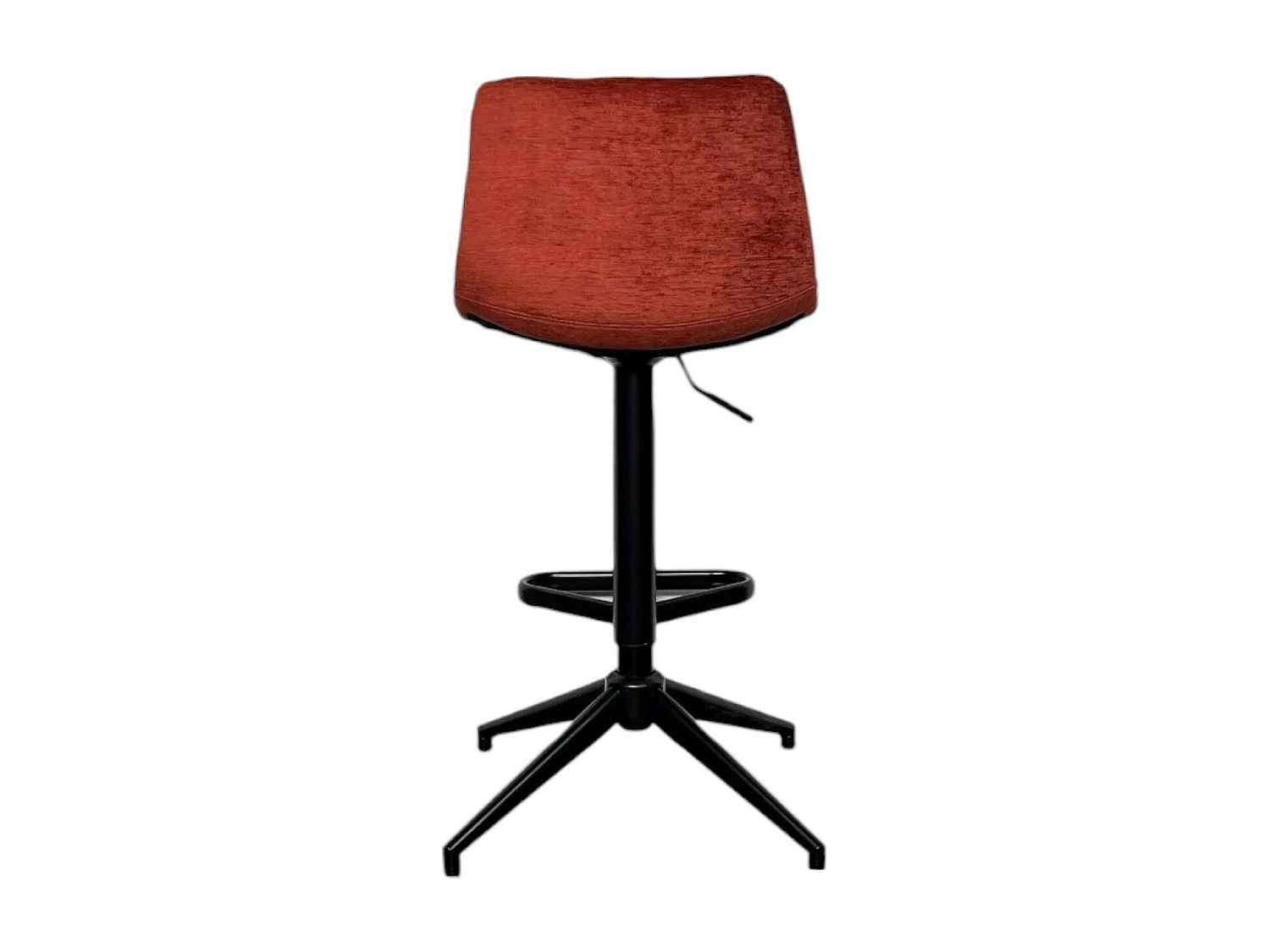 Tabouret de bar pivotant motif damier, velours rouge (lot de 2) PALERME