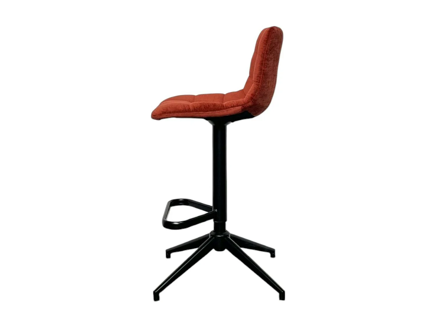 Tabouret de bar pivotant motif damier, velours rouge (lot de 2) PALERME