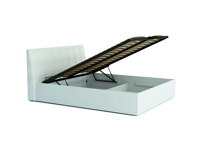 VERONA slaapkamer set: Opbergbed 180x200 cm, dressoir met 3 laden, nachtkastjes, kledingkast met 4 deuren, hoogglans wit