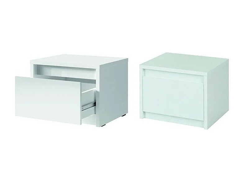 VERONA slaapkamer set: Opbergbed 180x200 cm, dressoir met 3 laden, nachtkastjes, kledingkast met 4 deuren, hoogglans wit