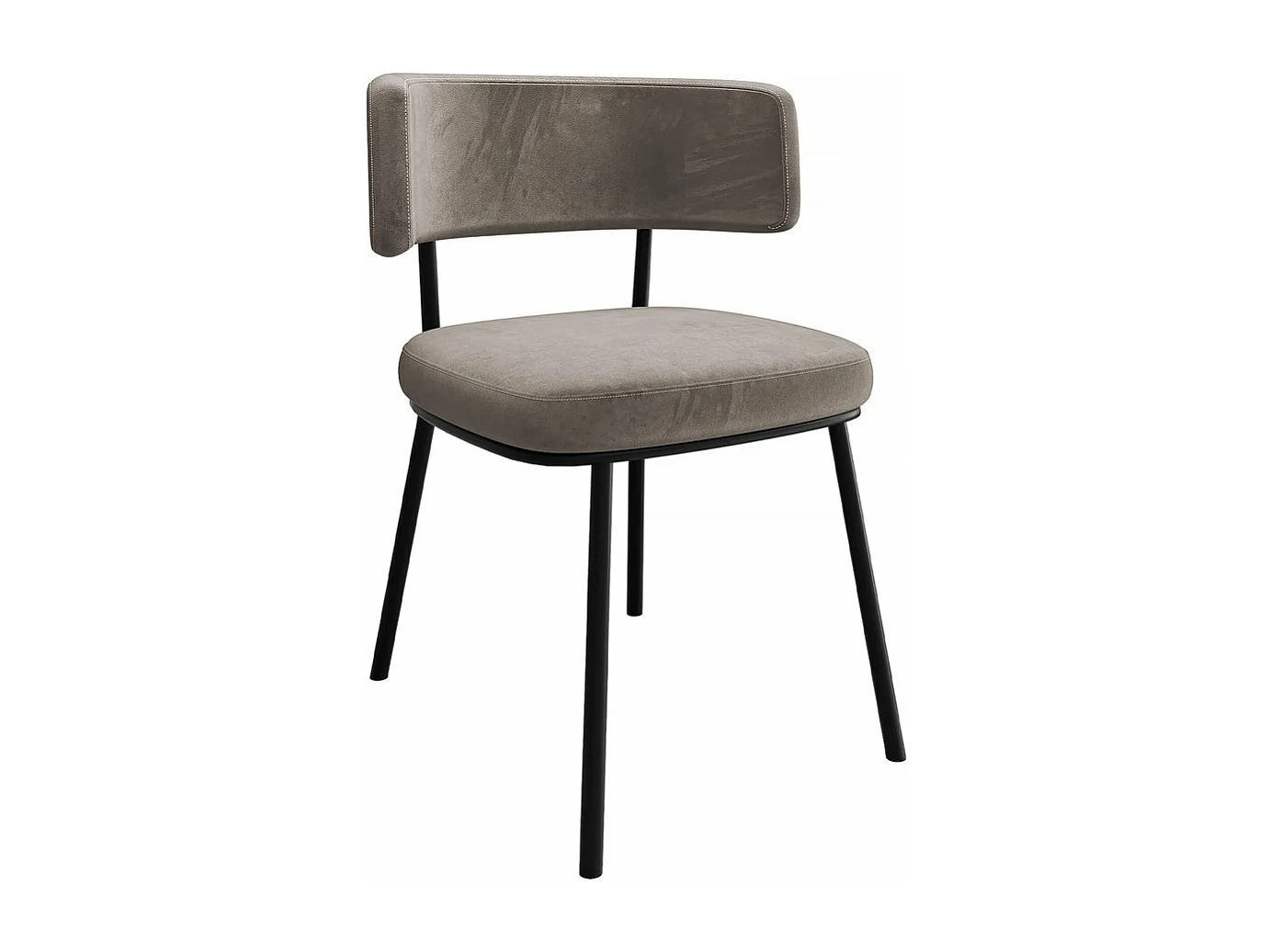 Chaise en velours "Iga" - Taupe