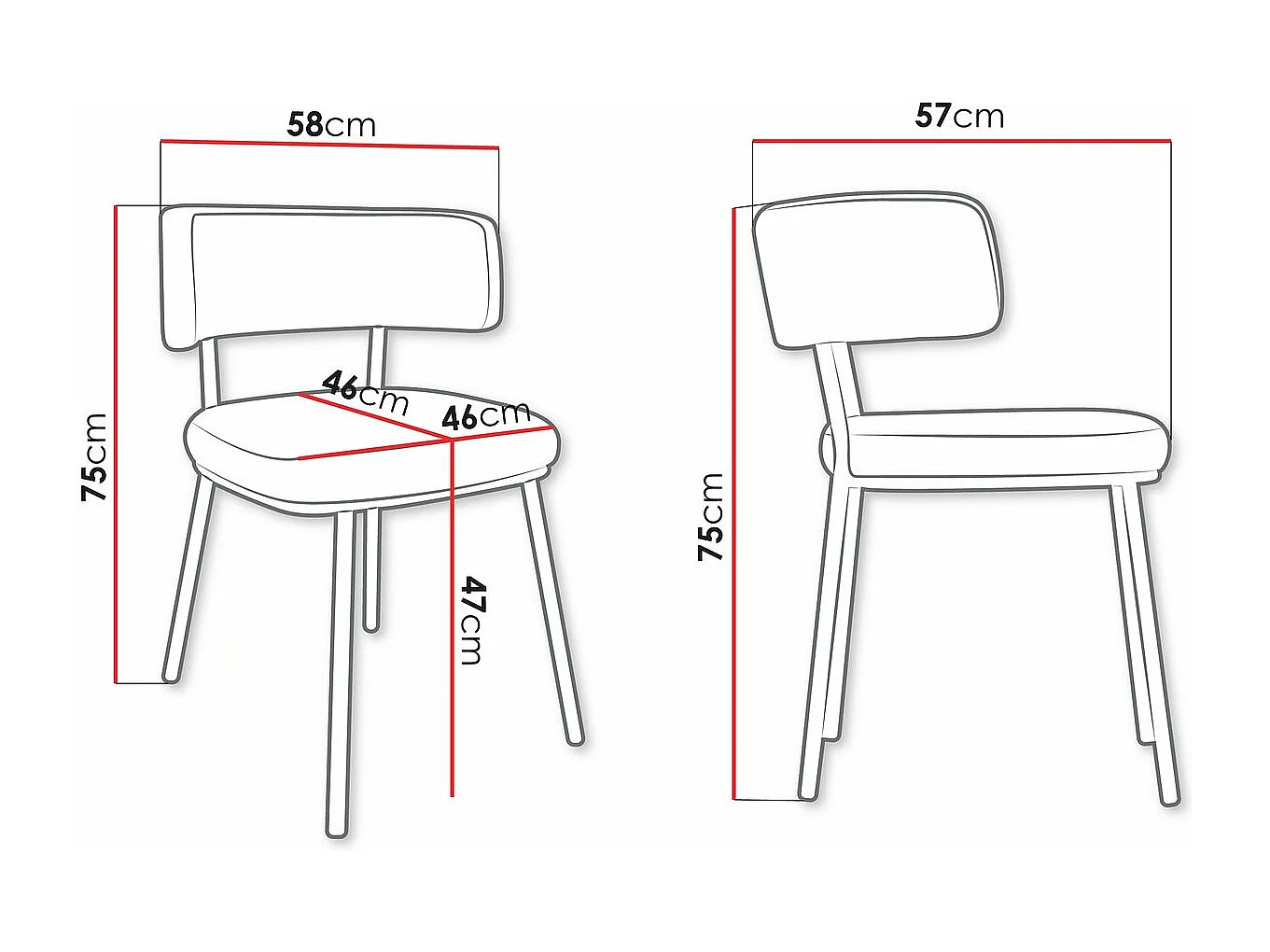 Chaise en velours "Iga" - Vert