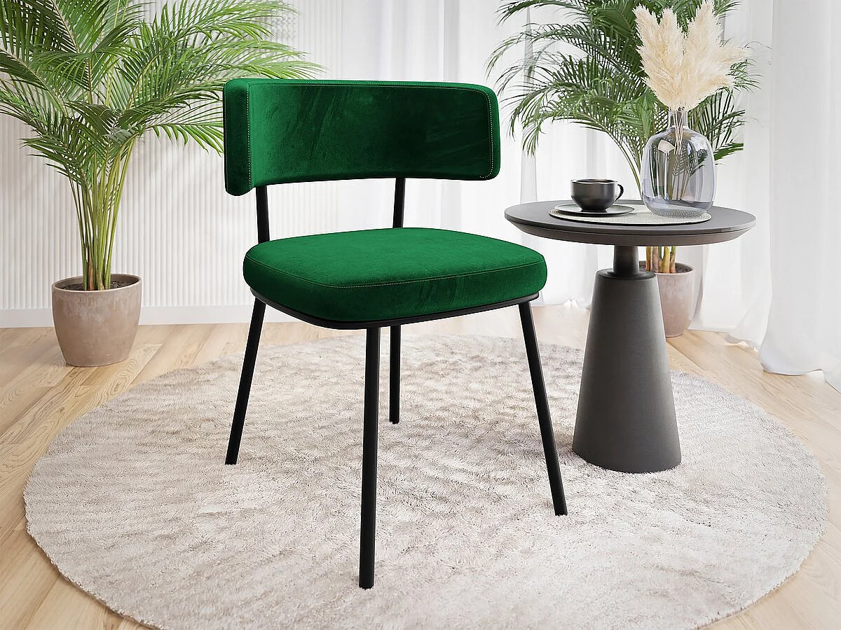 Chaise en velours "Iga" - Vert