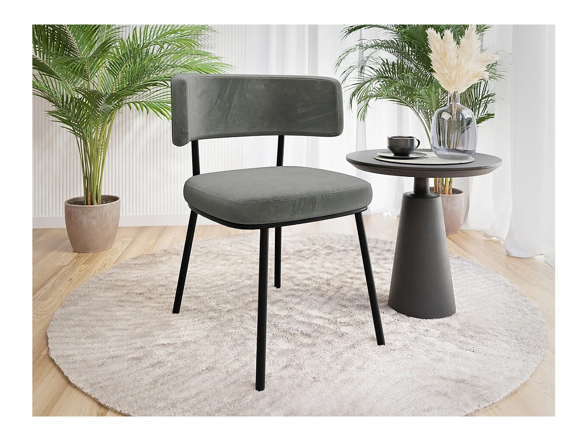 Chaise en velours "Iga" - Gris