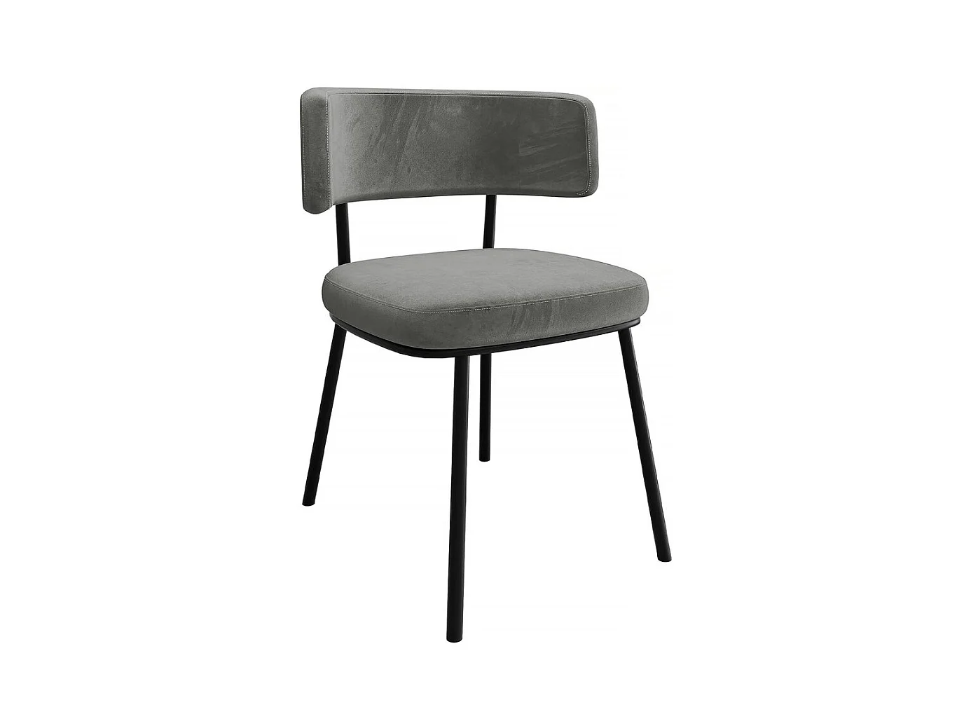 Chaise en velours "Iga" - Gris