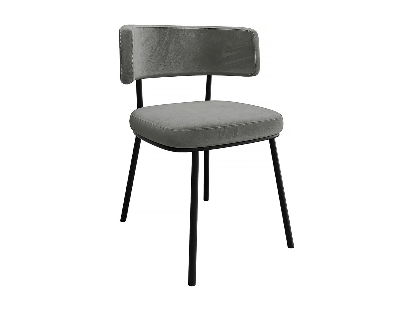 Chaise en velours "Iga" - Gris