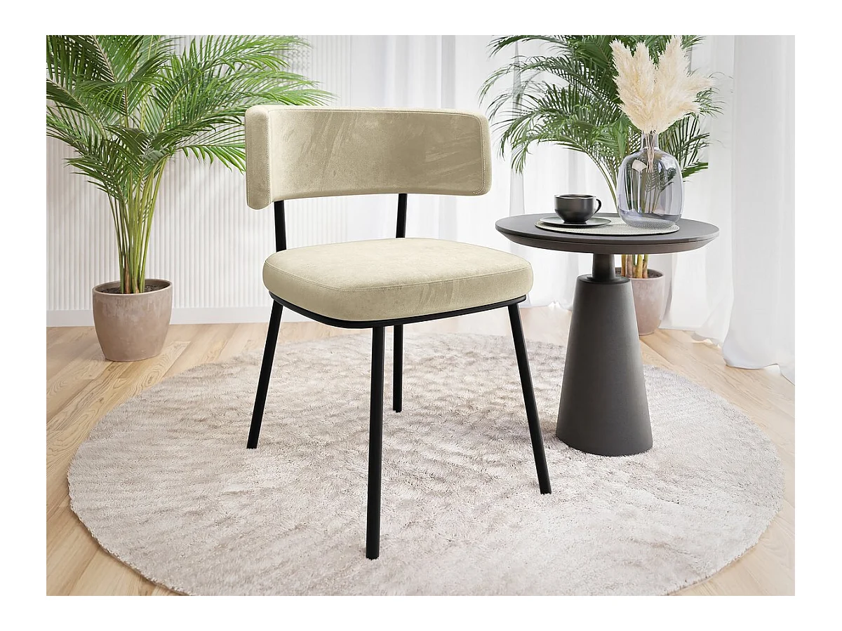 Chaise en velours "Iga" - Beige