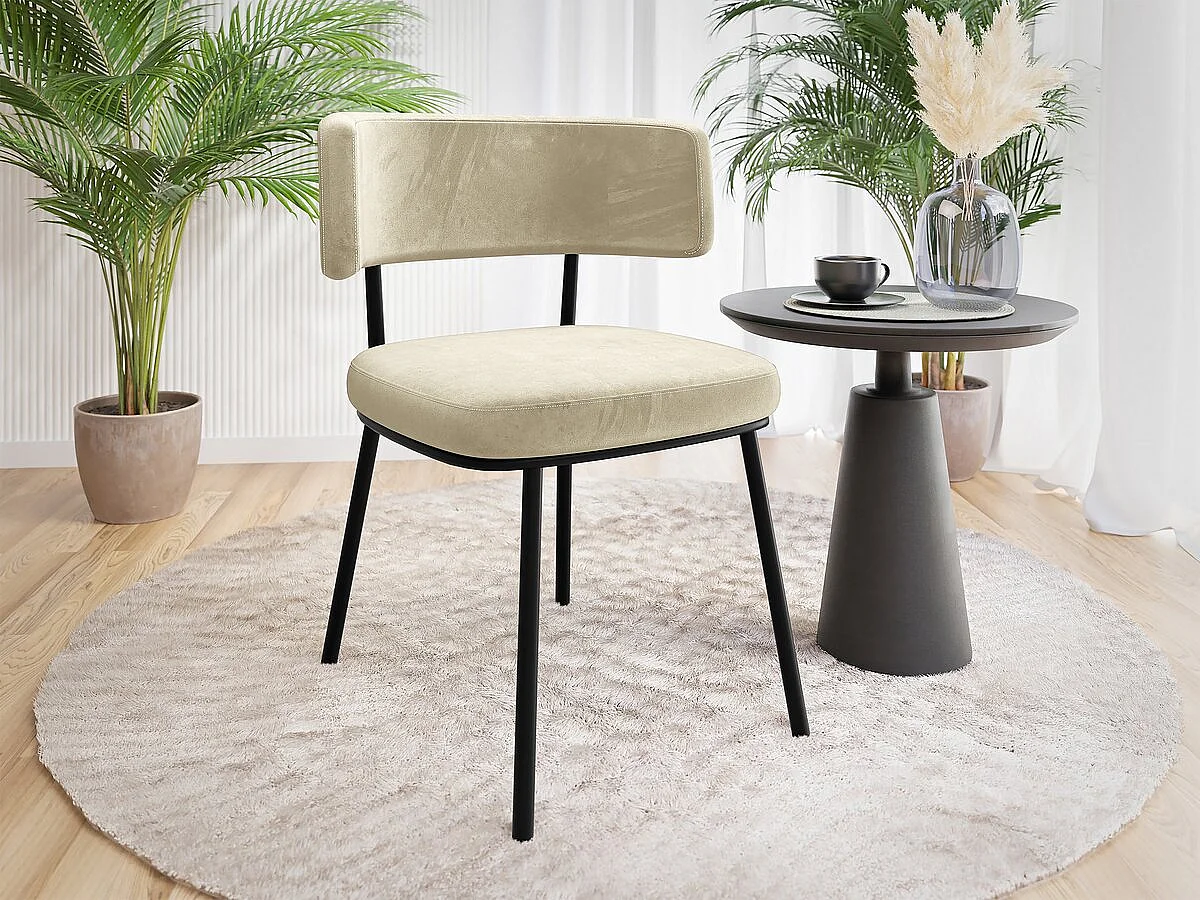 Chaise en velours "Iga" - Beige