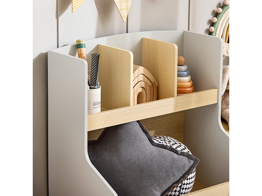 SoBuy Kinderboekenkast Kinderspeelgoedopbergplank Boekenplank voor jongens, meisjes, voor kinderslaapkamer en speelkamer, 60 x 37 x 68 cm, KMB105-HG