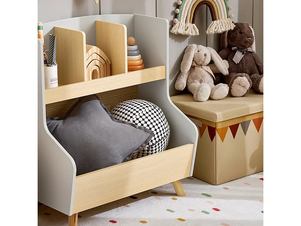 SoBuy Kinderboekenkast Kinderspeelgoedopbergplank Boekenplank voor jongens, meisjes, voor kinderslaapkamer en speelkamer, 60 x 37 x 68 cm, KMB105-HG