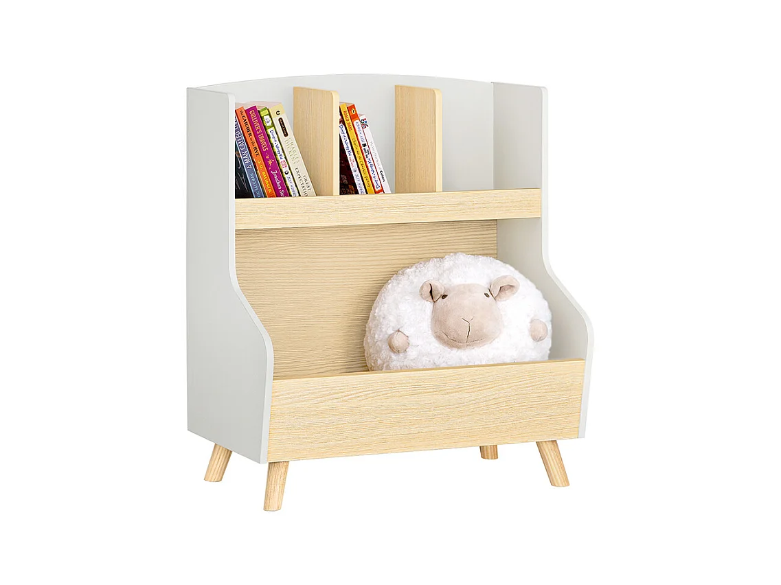 SoBuy KMB105-HG Bibliothèque Enfant Étagère de Rangement Jouets pour Enfants Étagère à Livres pour Garçon, Fille