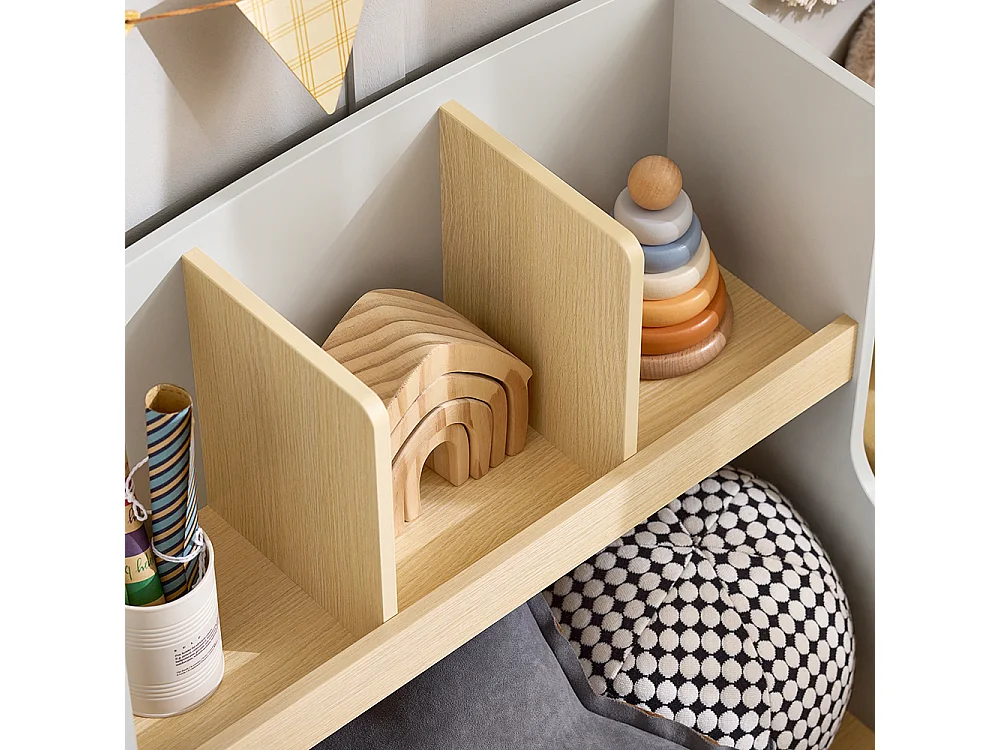 SoBuy KMB105-HG Bibliothèque Enfant Étagère de Rangement Jouets pour Enfants Étagère à Livres pour Garçon, Fille