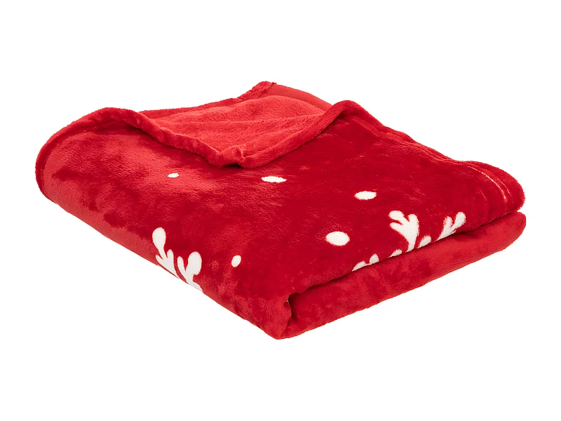 Plaid Rouge et Blanc Merry Christmas 130 x 180 cm