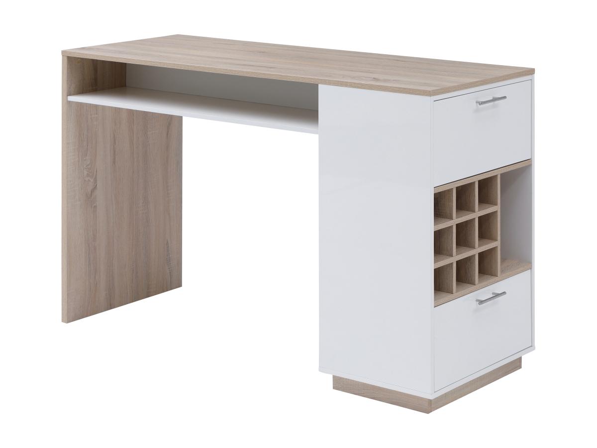 Bartisch mit Stauraum - Weiß & Holzfarben - ANOSKI günstig online kaufen