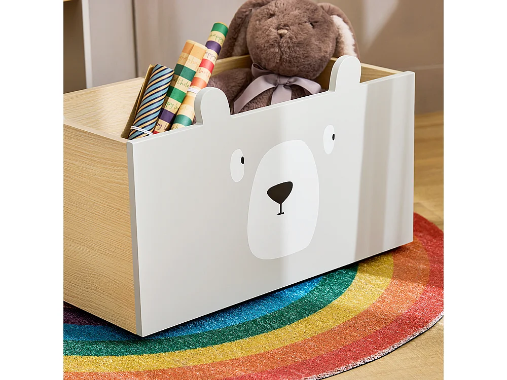 SoBuy KMB104-HG Bibliothèque Enfant, Étagère de Rangement Jouets pour Enfants, Porte-revues avec Boître Roulante et 3 Étagères