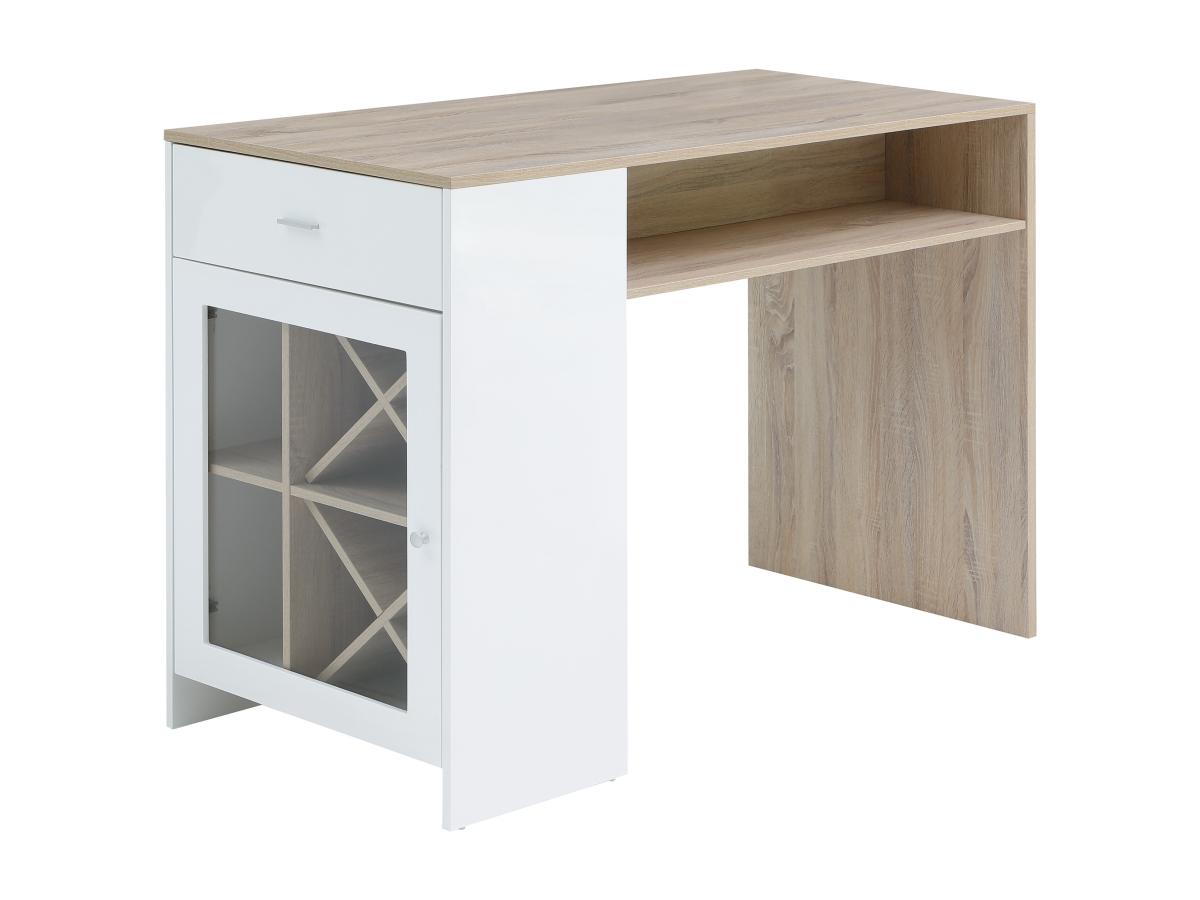 Bartisch mit Stauraum - Weiß & Holzfarben - NIRAYA günstig online kaufen