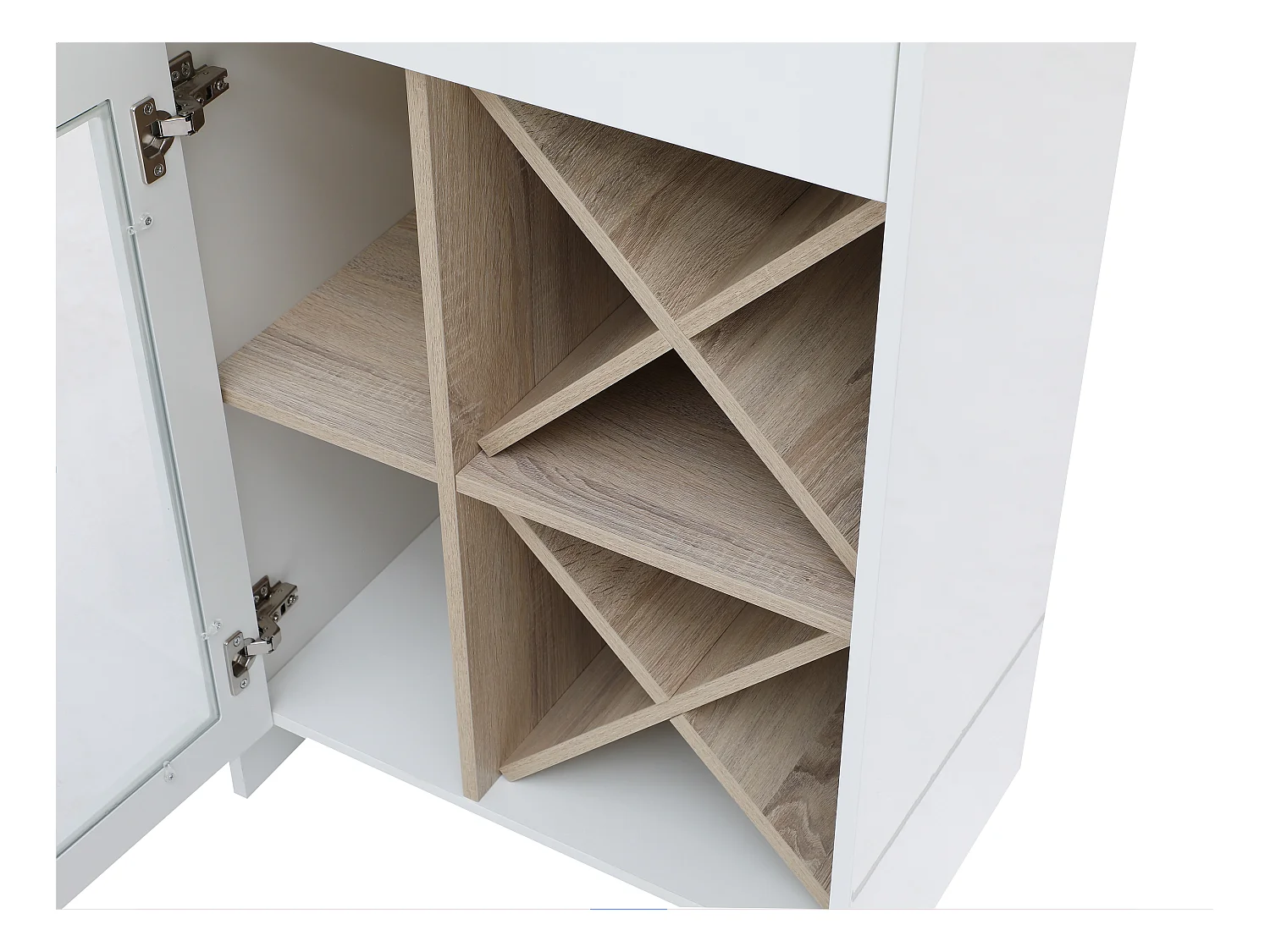 Bartisch mit Stauraum - Weiß & Holzfarben - NIRAYA