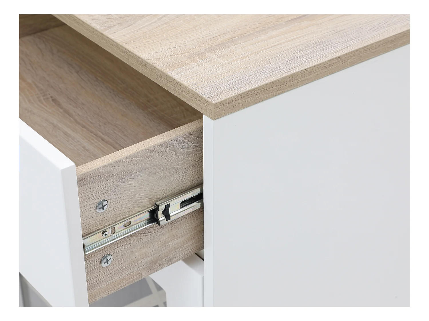 Bartisch mit Stauraum - Weiß & Holzfarben - NIRAYA