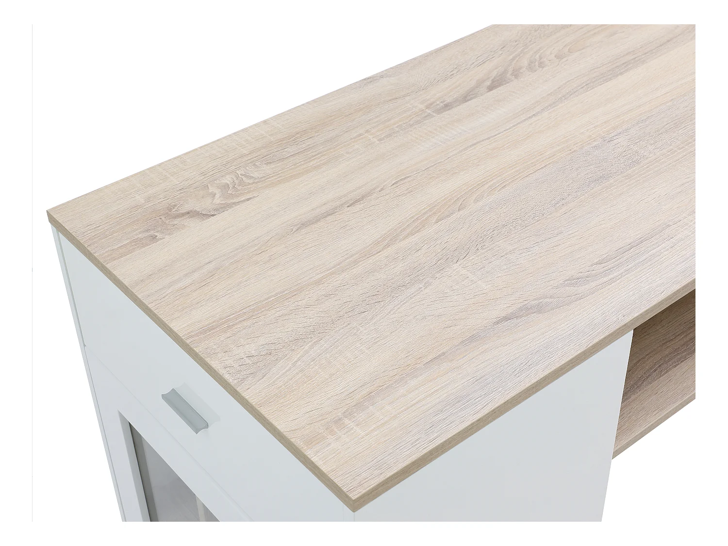 Bartisch mit Stauraum - Weiß & Holzfarben - NIRAYA