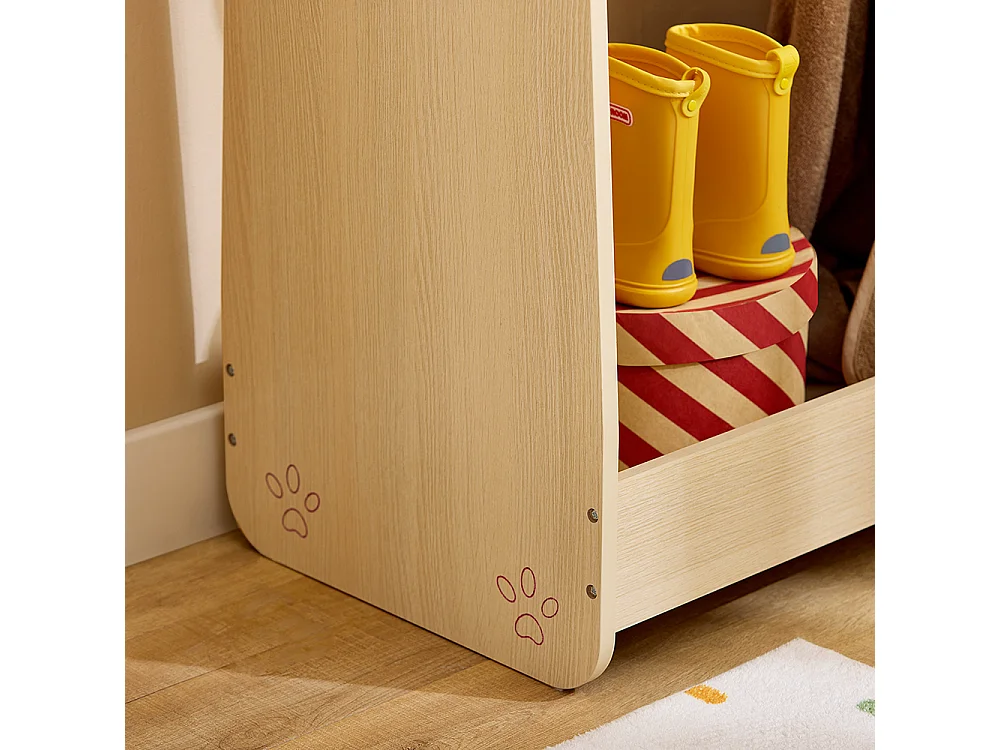 SoBuy Portant à vêtements Enfant, Penderie pour Enfants, Garde-Robe Enfants, Portant Vêtements Chambre Enfant en Forme d'ours, 71 x 40 x 110 cm, KMB102-N