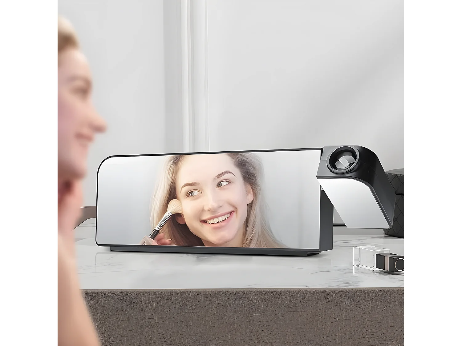 Réveil-projecteur miroir multicolore