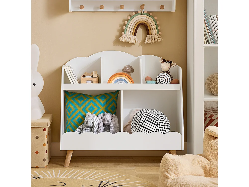 SoBuy Libreria per bambini Scaffale portaoggetti con 5 scomparti Bianco 82x35x76cm KMB100-W