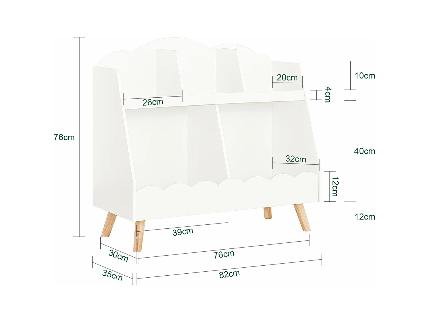 SoBuy KMB100-W Bibliothèque Enfant, Étagère à Livres, Étagère de Rangement pour Livres et Jouets, 5 Compartiments Ouverts