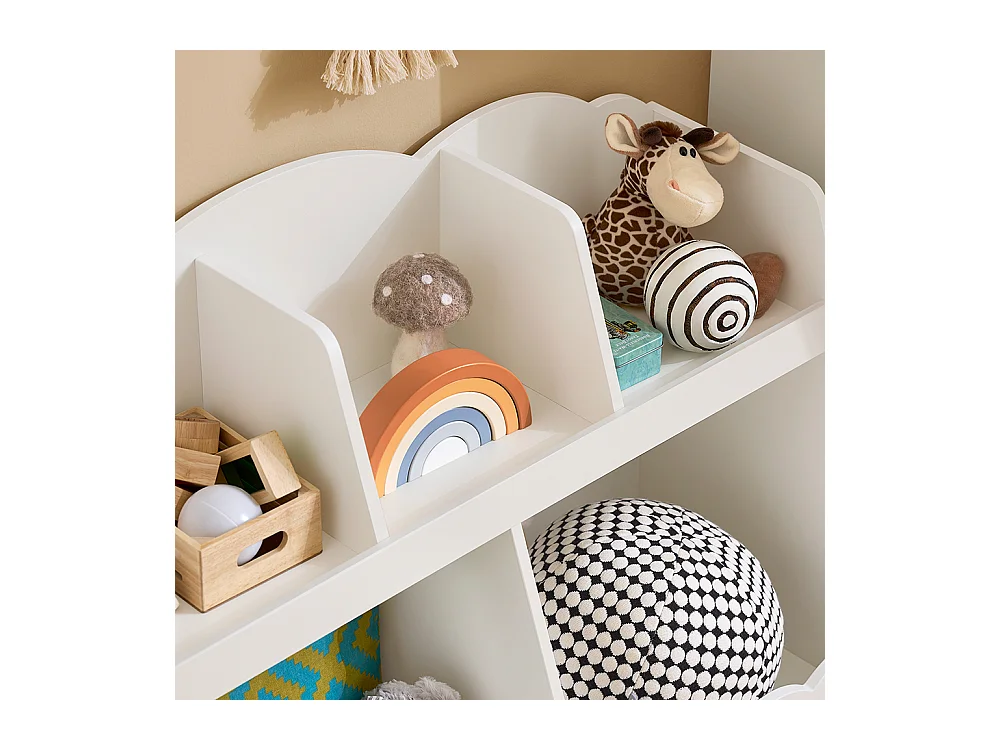 SoBuy KMB100-W Bibliothèque Enfant, Étagère à Livres, Étagère de Rangement pour Livres et Jouets, 5 Compartiments Ouverts