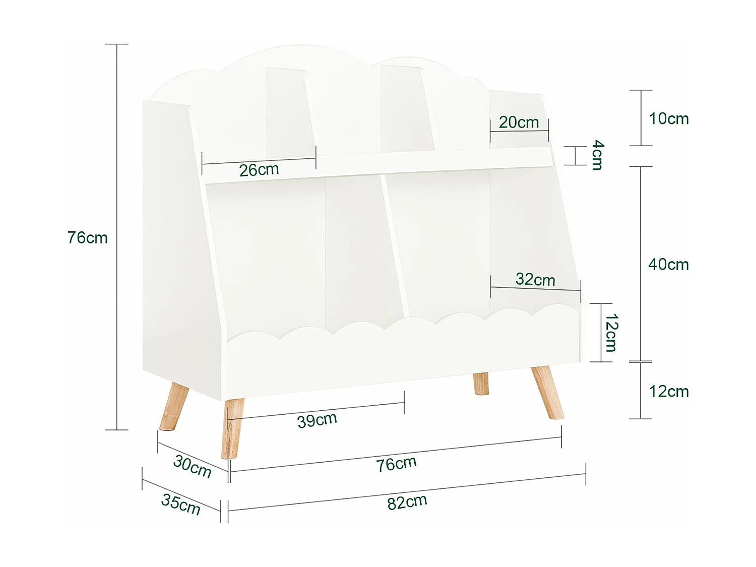 SoBuy KMB100-W Bibliothèque Enfant, Étagère à Livres, Étagère de Rangement pour Livres et Jouets, 5 Compartiments Ouverts