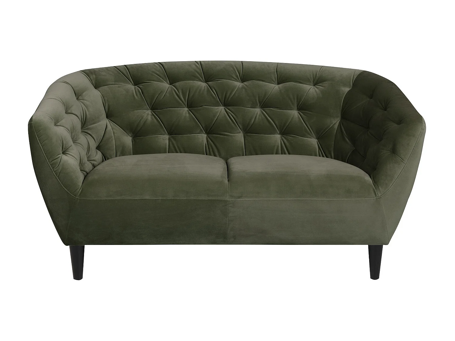 Canapé droit 2 places en velours capitonné L150 - RIA