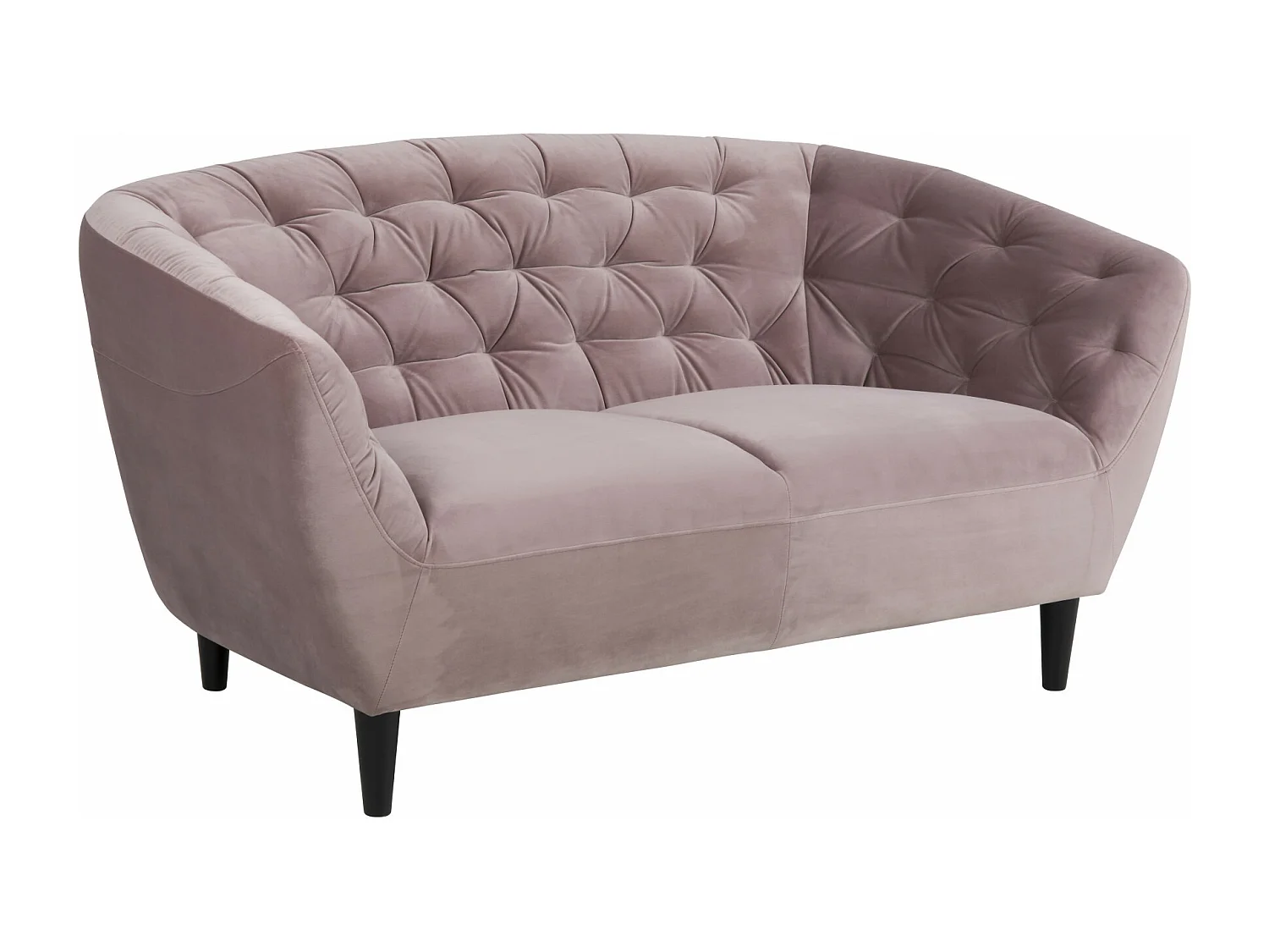 Canapé droit 2 places en velours capitonné L150 - Ria