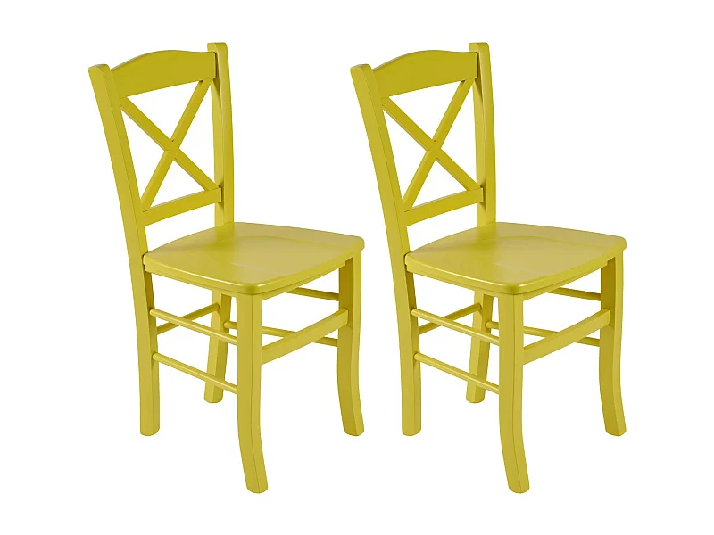 Chaises en hêtre massif couleur pop (lot de 2) - CLAYTON