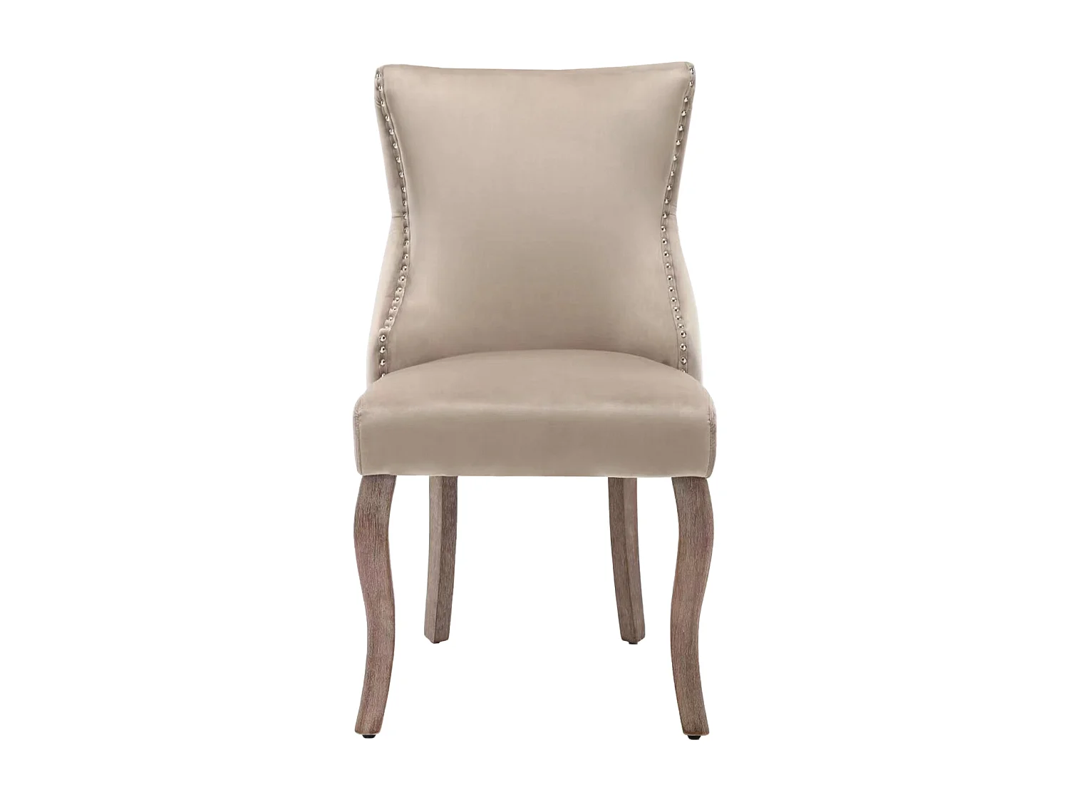 Conjunto de 2 sillas de terciopelo beige - Silla de 4 patas con costura de botones estructura de madera maciza para comedor - 91x50x49cm