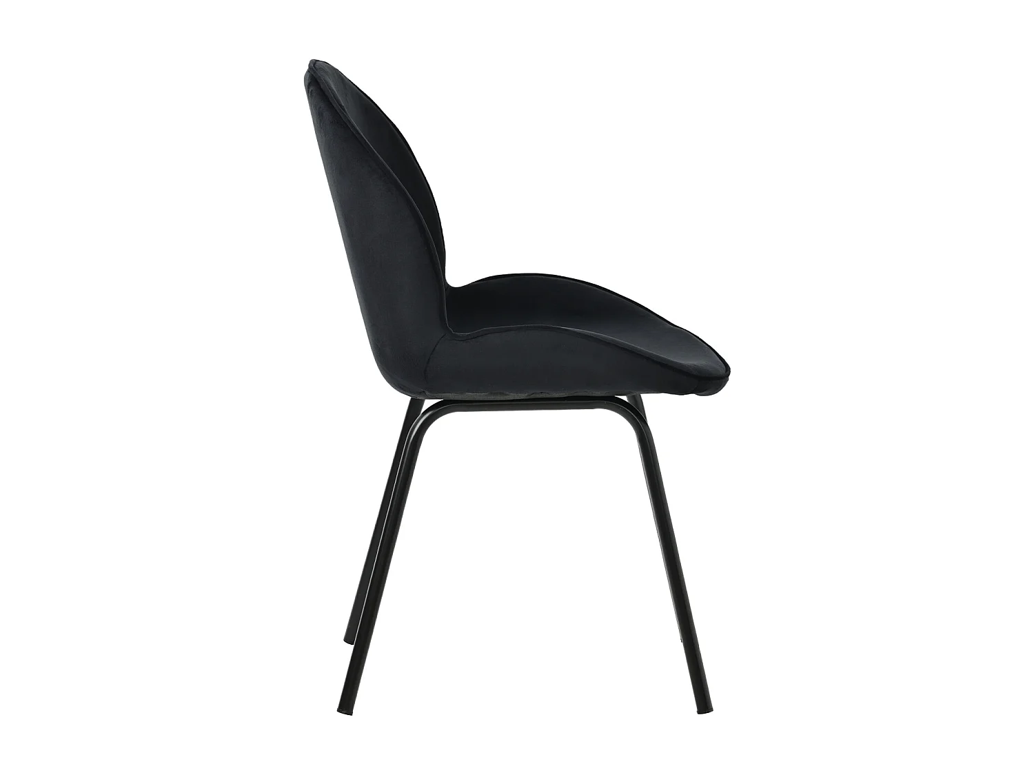 Juego de 4 sillas de comedor - respaldo redondo, asiento de terciopelo, estructura de metal, pata dorada - para cocina, sala de estar - negro