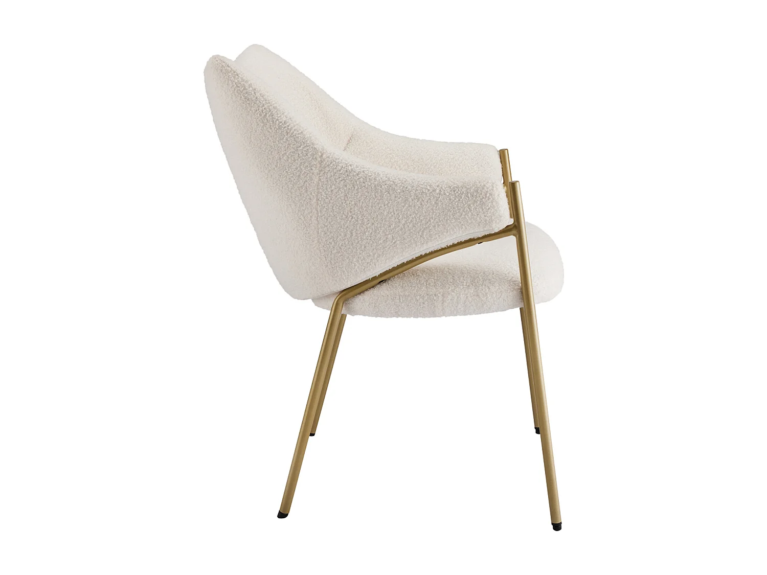 Chaise de salle à manger 1 pc, avec accoudoirs, tissu en peluche d'agneau, coussin de siège épais, 52.5x48x83.7cm beige