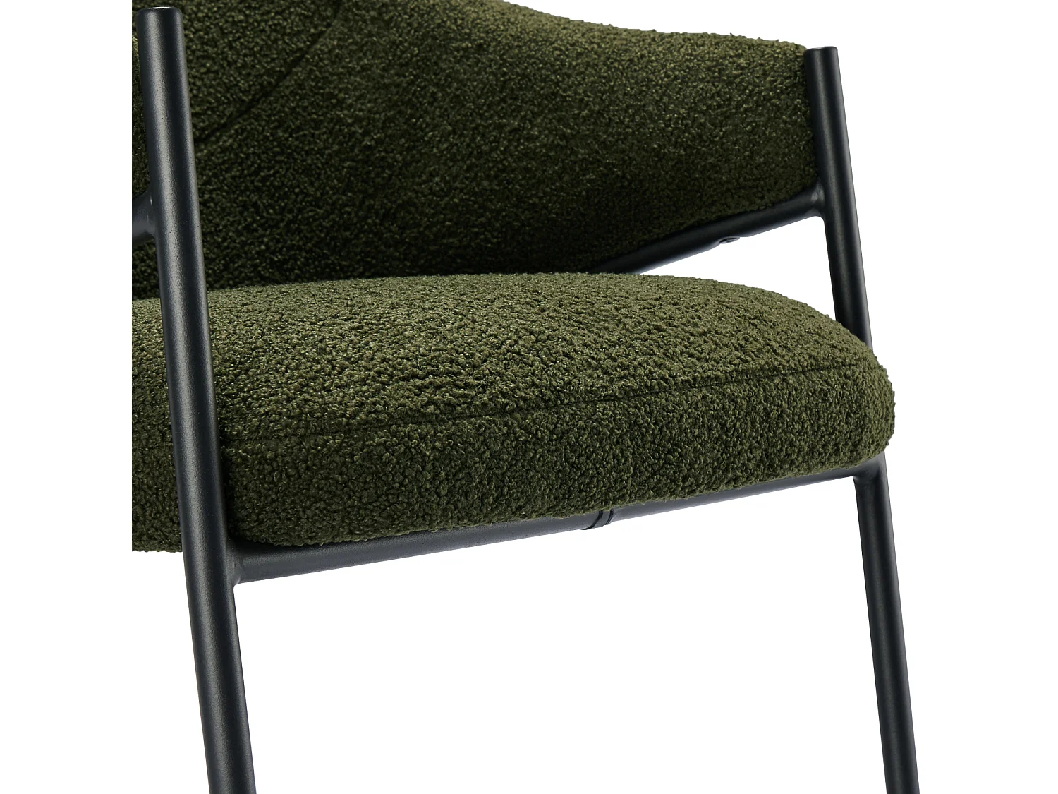 Silla de comedor de 4 piezas, con reposabrazos, tela de felpa de cordero, cojín de asiento grueso, 52,5 x 48 x 83,7 cm, color verde