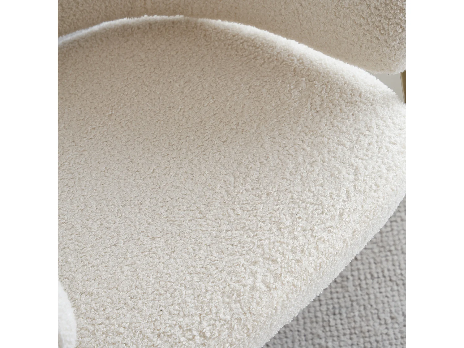 Juego de 1 silla de comedor moderna de terciopelo de piel de cordero con acabado dorado (1 pieza), con patas doradas, 49 x 18 x 78 cm, color blanco