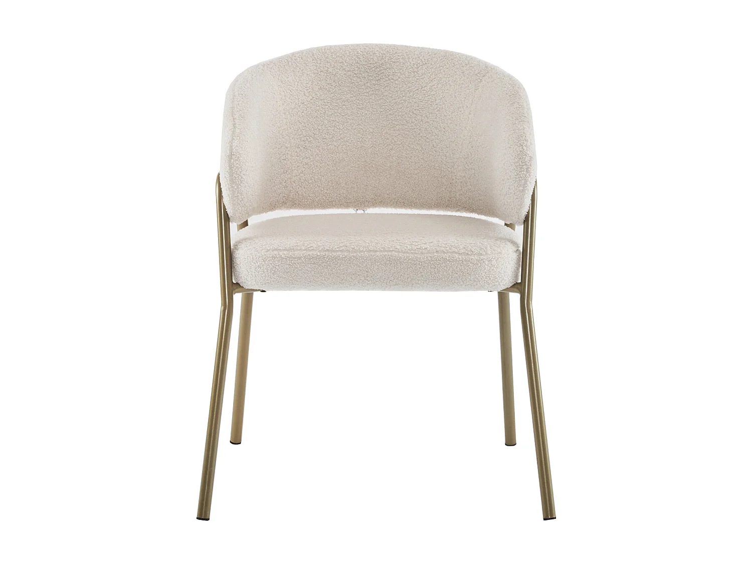 Lot de 1 chaise de salle à manger moderne en velours d'agneau Spraygold avec finition dorée (1 pc), avec pieds dorés 49x18x78cm blanc