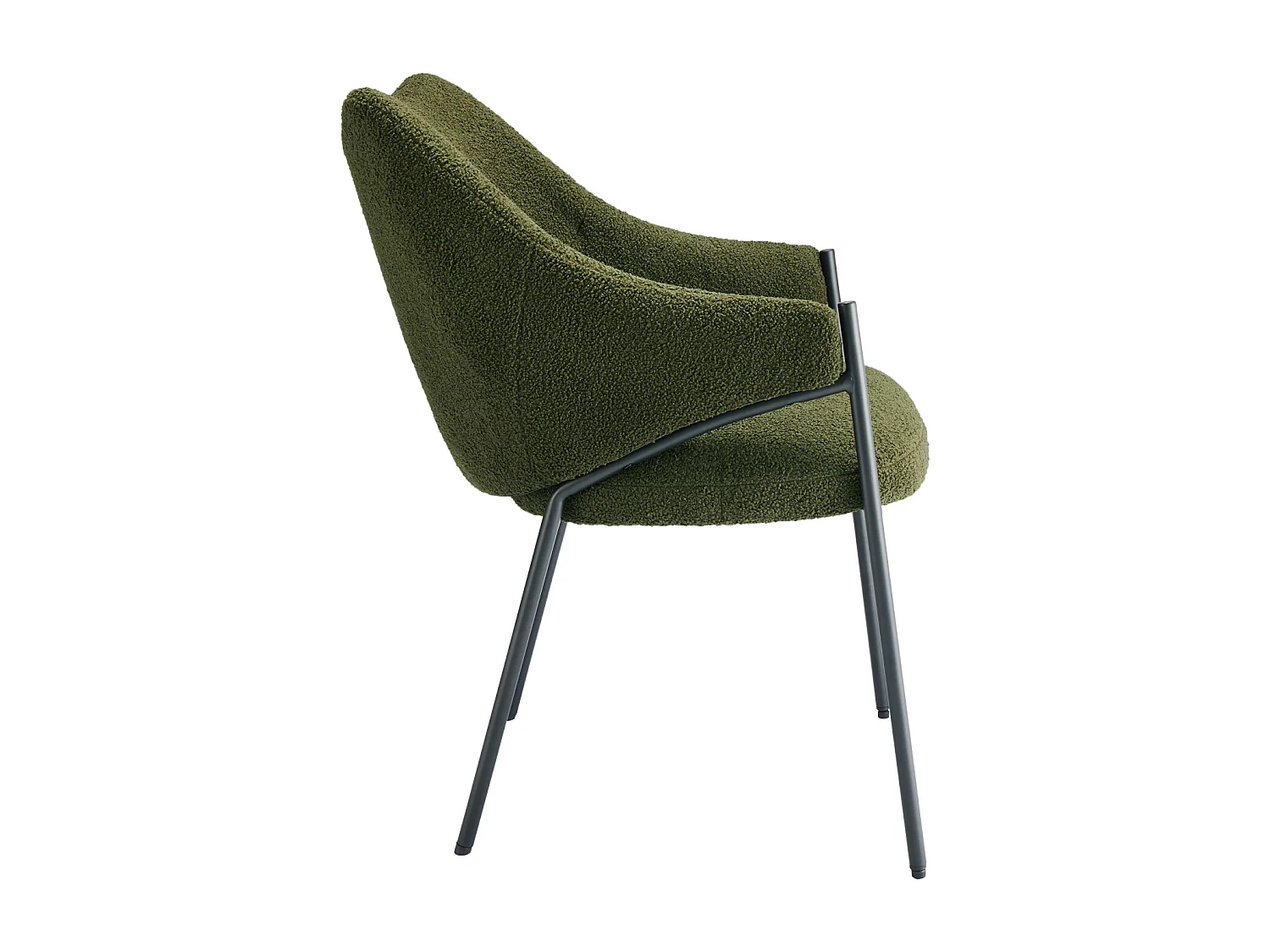 Cadeira de jantar de 6 peças, com braços, tecido de pelúcia de cordeiro, almofada de assento grossa, 52,5 x 48 x 83,7 cm, verde