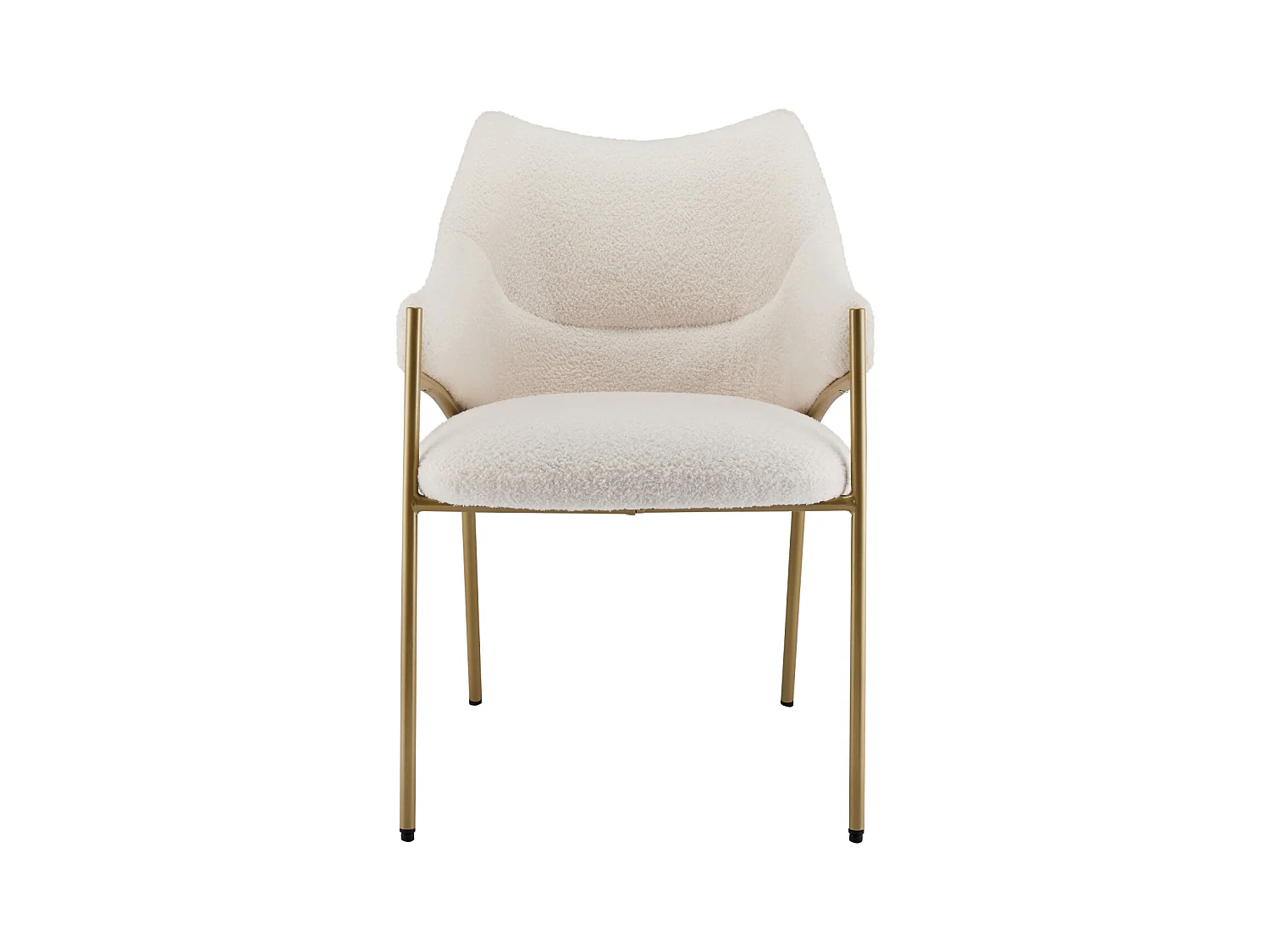 Chaise de salle à manger 2 pc, avec accoudoirs, tissu en peluche d'agneau, coussin de siège épais, 52.5x48x83.7cm beige